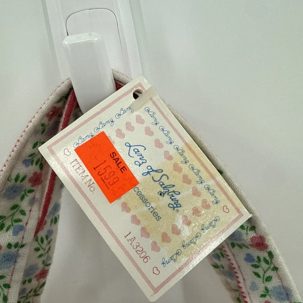 Vintage Lanz Salzburg 90's Flannel Cosmetic Travel Bag Cottagecore RARE